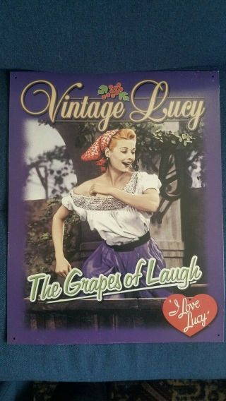 Vintage Lucy " The Grapes Of Laugh " Metal Sign