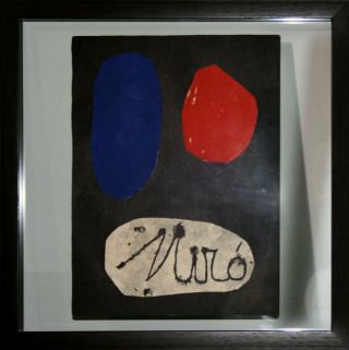 Vintage Joan Miro Signed Double Lithograph Behind The Mirror Cover 1953