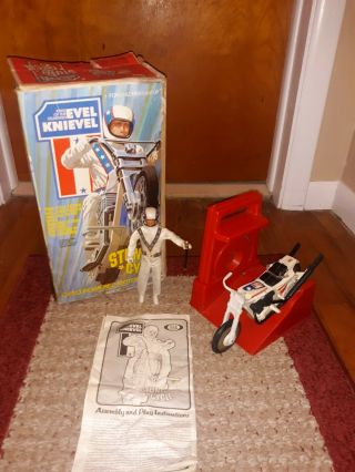 Vintage Ideal Evel Knievel Gyro Powered Stunt Cycle & Instructions