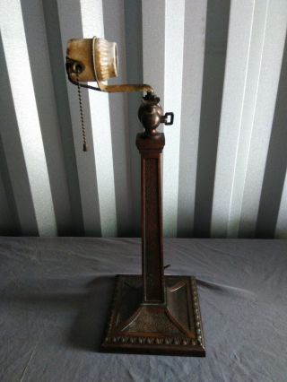 Antique Verdalite Desk Lamp Base 19 " 7 X 7 Verdalite Emeralite Era