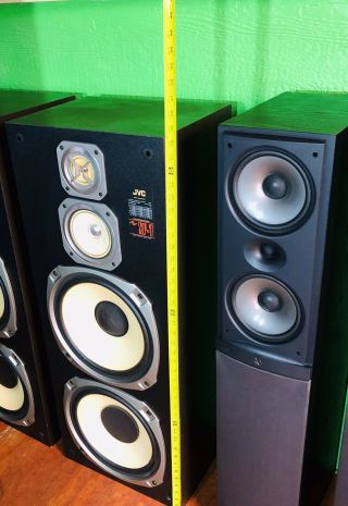Vintage Jvc Sp - 7 Tower Speakers Rare Consecutive Serial Numbers