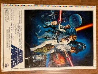 Vintage Star Wars Movie Poster 1977 41 Inches By 28 Inches