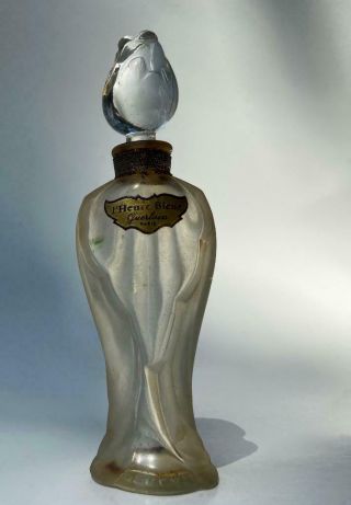 French Crystal Baccarat Rosebud Art Glass Perfume Bottle Guerlain L 