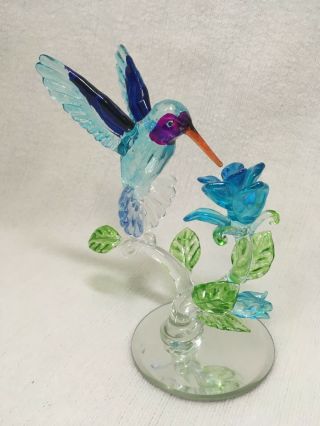 Glass Hummingbird Figurine; Bradford Exchange " Nature 