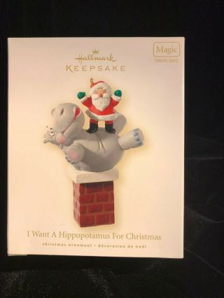 Hallmark Keepsake Ornament I Want A Hippopotamus For Christmas 2008 Magic