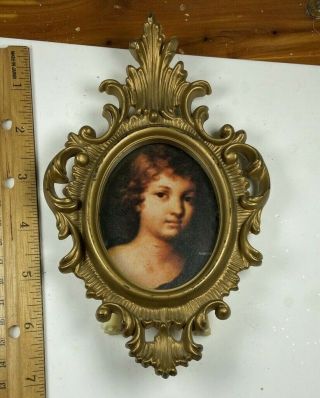 Vintage Plastic Picture Frame Made In Hong Kong 2 3/4 X 3 1/2