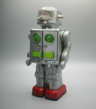 Vintage SILVER Horikawa Attacking Martian,  Box Space Robot Japan 1960’s Tin Toy 3