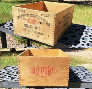 1939 (nov 5) Antique Dupont Explosives Crate/box,  Specific Date,  Dovetails