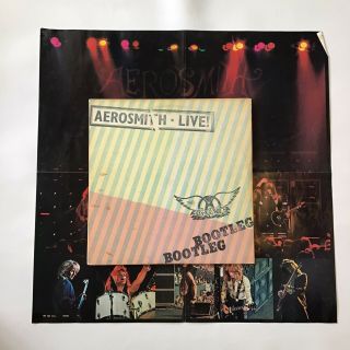 AEROSMITH Live Bootleg 2 Lp Vinyl Orig 1978 Press w/ POSTER Insert 2