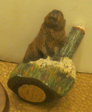 1977 The Bronze Menagerie BEAVER by Herman L.  Deaton with Wooden Base 2