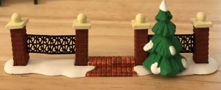 4 Trees,  1 Bench,  4 Fences With Gate Openings.  Department 56.  Snow Village. 3