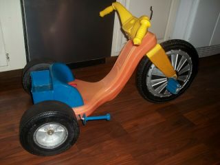 Vintage 70s Marx Big Wheel Ride On Toy Tricycle Metal Fork Collectible