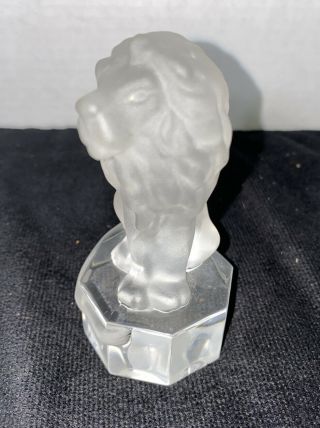 Handsome Goebel Lead Crystal Lion 1985 Frosted Glass Figurine