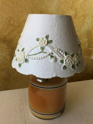 Yankee Candle Medium/large Jar Shade White Lace Pearls Roses