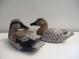 Vintage ANDY ANDERSON Signed Hand Carved and Painted Duck Decoy - Glass Eyes 2