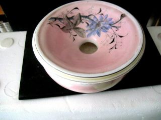 Vintage White And Pink Floral Design Spittoon - A Ladys?