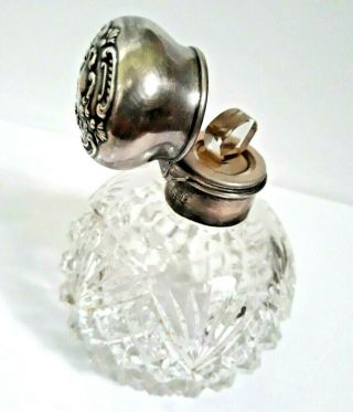 Blackinton English Victorian Sterling Silver Topped Crystal Scent Perfume Bottle
