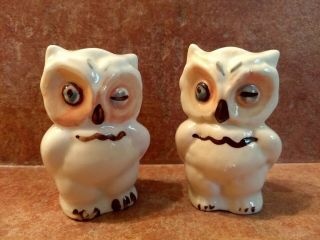 Vintage - Salt & Pepper Shakers - Shawnee Winking Owls - One Cork