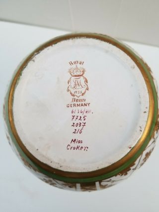 Antique Royal Bonn portrait vase Miss Croker signed Heister Kamp 8.  5 