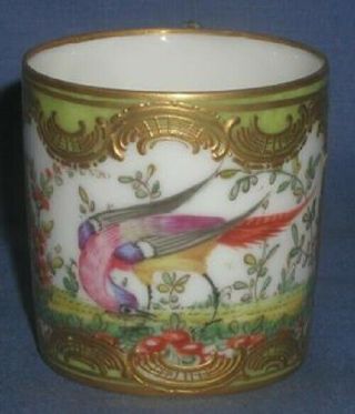Antique Early 19thc.  English Chelsea Tea Cup W/ Tropical Bird Motif No Damage