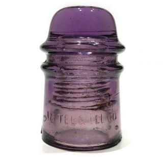 Antique Purple Insulator Am Tel & Tel Co At&t Att Glass Eapg Telegraph Cd121 H10