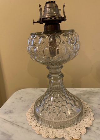 19th Century Victorian Pressed Glass Eapg Period Kerosene Oil Lamp
