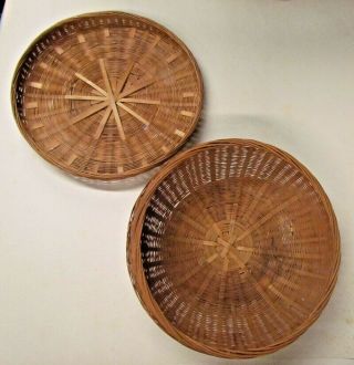 Vintage Round Basket With Lid Sweetgrass? Wicker