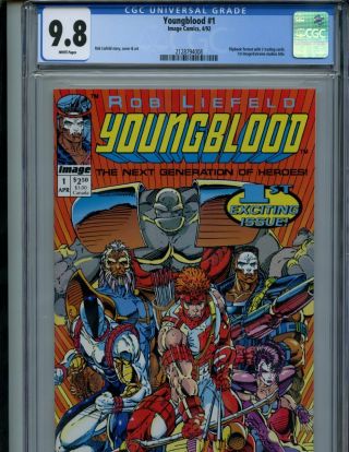 Youngblood 1 (1992) Flipbook With Trading Cards Cgc 9.  8 Nm/mt
