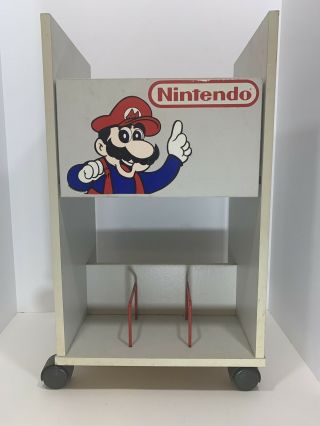 Vintage 1989 Nintendo Mario Rolling Cart/shelf/stand Nes Console Tv