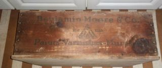 Vintage Benjamin Moore & Co.  Wood Box Crate,  W/stamped Black Ink. .