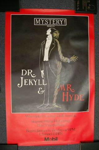 Vintage Signed Edward Gorey Poster For Pbs Dr.  Jekyll & Mr.  Hyde