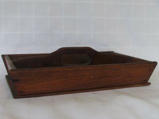 Vtg Wooden Knife Box Cutlery Tray Antique Early Primitive Country