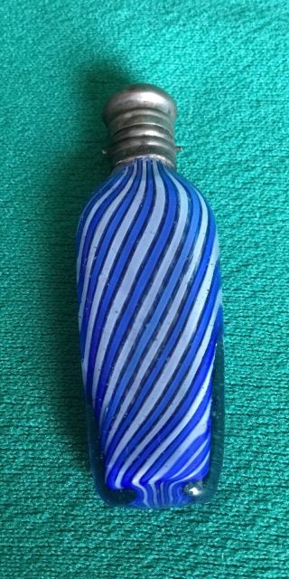 Antique/vintage " Murano " Swirl Glass Miniature Perfume Bottle Vial 1/7/8 " Long