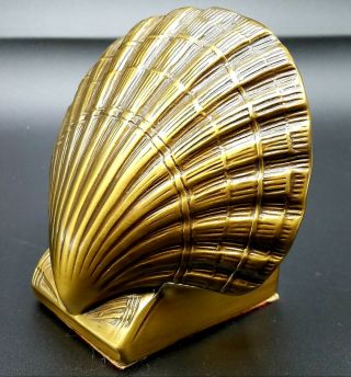 1 Single Pmc Philadelphia Manufacturing Co Seashell Clam Shell Brass Bookend