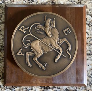 Limited Edition Aries Zodiac Bronze Plaque Gilroy Roberts 1970 Franklin