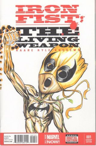 Iron Fist 1 Groot Variant Sketch Cover / Art By Willie Cordy