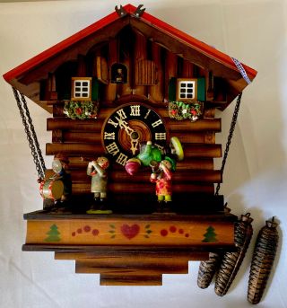 German Cuckoo Wall Clock With Band Kuner Musical Movement Complete Parts Only