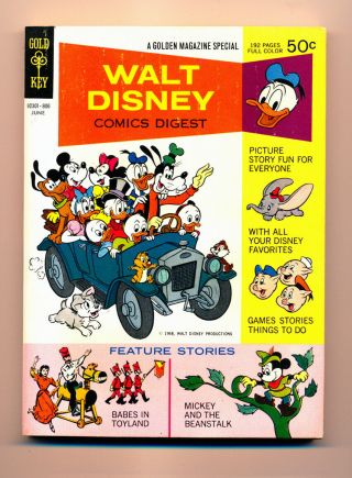 Walt Disney Comics Digest 1 (gold Key) Vf8.  8