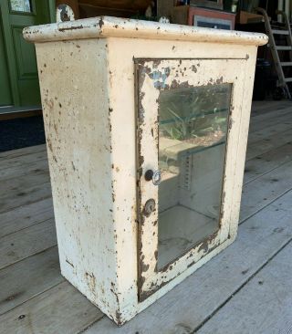Antique Vintage Industrial Metal Hanging Medicine Cabinet Storage Organizer