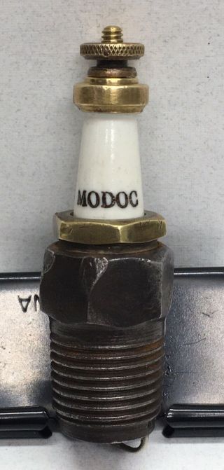 Very Rare Vintage Modoc Spark Plug 1/2” Thread Model T Ford Modoc Auto Co Calif.