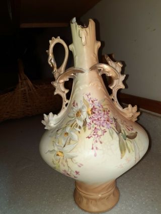 Antique Austria Robert Hanke Porcelain Factory Hand Painted Ornate Vase 1890 