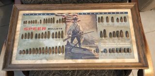 Vintage Speer Bullet Board Cartridge Ammo Display 1967 Second Amendment Rare