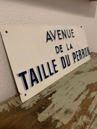 Rare Authentic Vintage French Enamel Metal Street Sign With Attached Letters