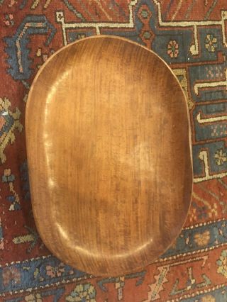 Vintage Carved Wood Americana Primitive Oval Trencher Dough Wooden Bowl 17”