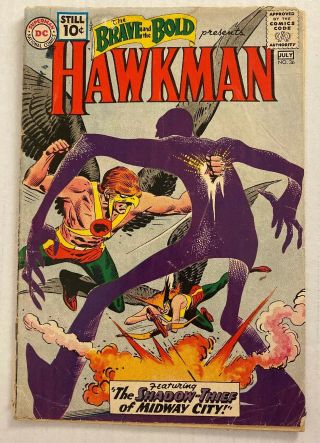 Brave And The Bold 36 (dc 1961) Vg - 3.  5 3rd Hawkman 1st Shadow Thief
