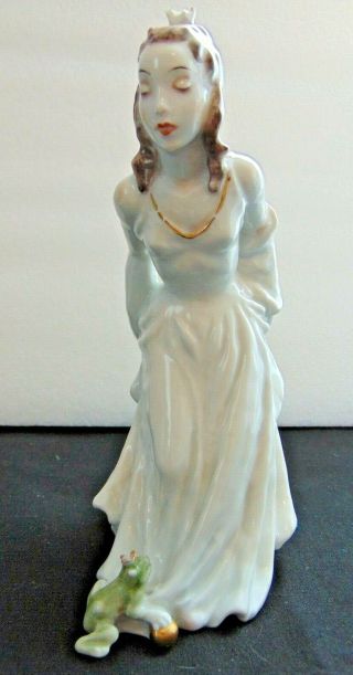 Vintage Rosenthal 8 " Porcelain Figurine Princess And The Frog By Lf Gronau 1940s