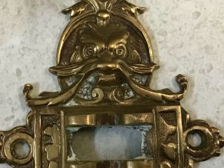 Antique Brass Green Man Face Double Arm Candle Holder Bracket,  1 Arm