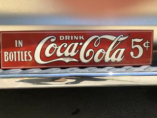 Vintage Coca Cola Metal Embossed Sign Nos