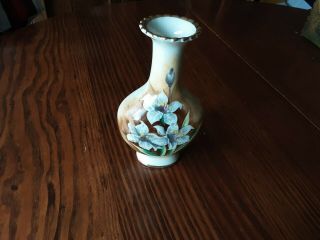 Vintage Ucagco Ceramics Japan Small Vase With Hand Painted Flowers