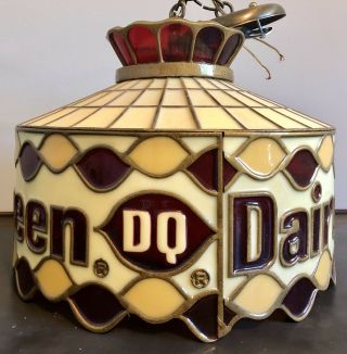 Vintage Rare Dairy Queen Tiffany Style Hanging Light -
